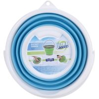 Складное силиконовое ведро на 5 литров Collapsible Bucket Emmer CB-5, туристическое универсальное круглое ведро Supretto с ручкой 5л