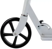 Двухколёсный складной самокат Scooter 888 BT-3 белый с подножкой и регулировкой высоты для подростков 110 кг, Городской прямой самокат колеса 200мм