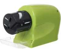 Desktop sharpener for sharpening polishing knives and scissors Swift Sharp WJ24 from batteries, Electric knife sharpener for a knife on batteries Green