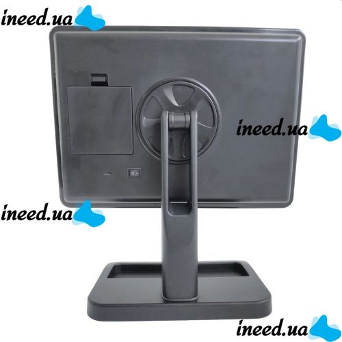 Настольное косметическое зеркало Cosmetie mirror 360 Rotation Angel с LED подсветкой для макияжа, Компактное прямоугольное сенсорное зеркало Черное