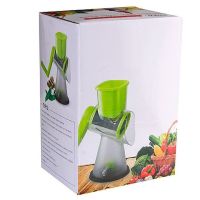 Многофункциональный мультислайсер Kitchen Master овощерезка для нарезания овощей и фруктов 3 насадки, Ручная овощерезка терка Китчен Мастер Зеленая