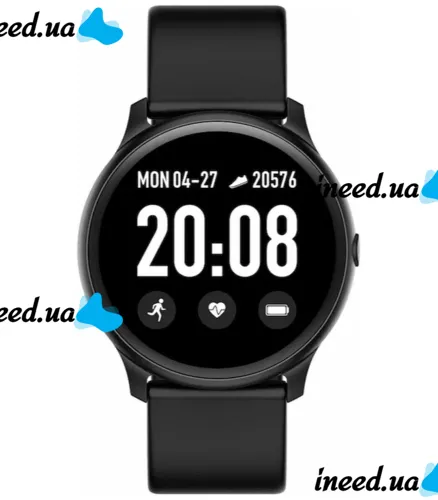 Наручные Смарт часы Smart Watch KW19 Black 44mm c измерением давления и фитнес трекером Умные Bluetooth часы с пульсометром IP67 Черные