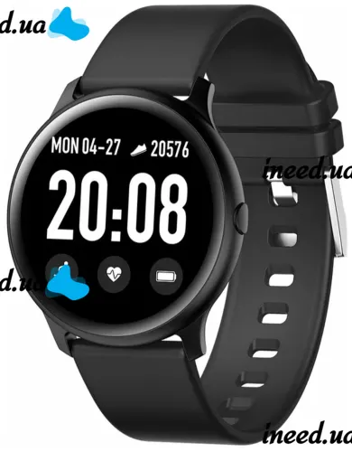 Наручные Смарт часы Smart Watch KW19 Black 44mm c измерением давления и фитнес трекером Умные Bluetooth часы с пульсометром IP67 Черные