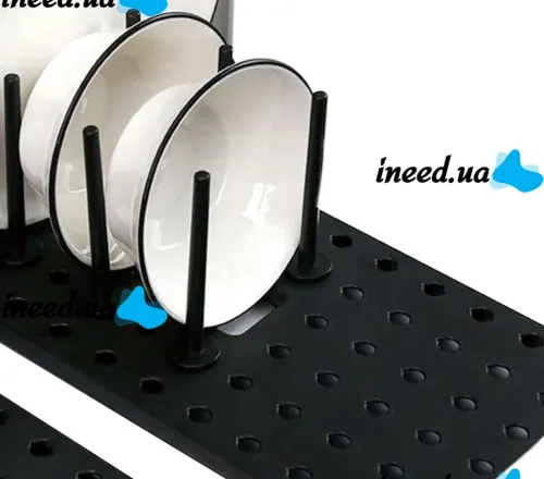 Раздвижной кухонный держатель сушилка Drawer Organizer LY-308 для сушки посуды и крышек на мойку, Телескопическая подставка для тарелок MAG-743