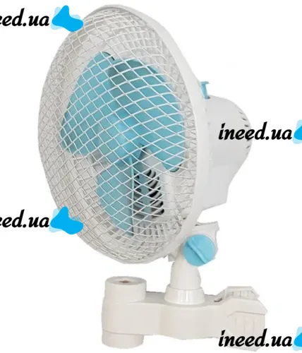 Переносной вращающийся вентилятор Vivosun Fan HY-180 20W с прищепкой для трубы 2 скорости, Мини-вентилятор на клипсе для обдува растений HY180 Белый