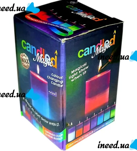 Декоративна воскова свічка хамелеон Candled Magic EL-2327 з RGB підсвічуванням 7 кольорів з справжнім вогнем, Магічна LED Свічка, яка змінює світло