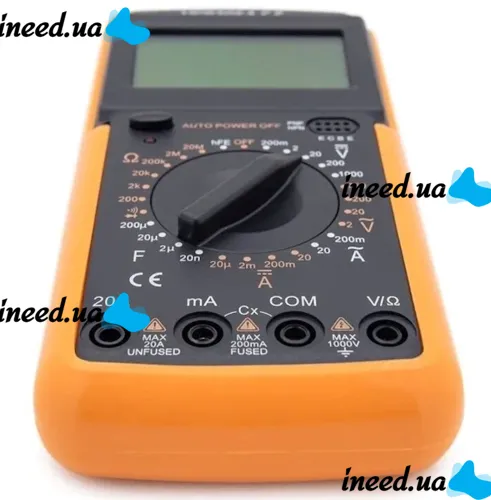 Цифровой профессиональный мультиметр Digital DT9205A Универсальный ручной тестер силы тока, напряжения и сопротивления с дисплеем DT-9205A Желтый