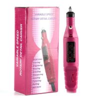 Bucos Nail Drill ZS-100 Handheld Polisher (20,000 rpm) for Professional Manicures and Pedicures—6-in-1 Polishing Handpiece, + Bit Set—Pink