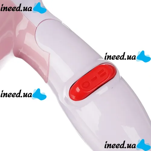 Folding travel hair Dryer PRO BaByliss Coco 1000w for styling and drying hair with a collapsible handle, a concentrator nozzle and a thermostat Pink