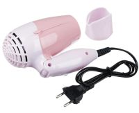 Folding travel hair Dryer PRO BaByliss Coco 1000w for styling and drying hair with a collapsible handle, a concentrator nozzle and a thermostat Pink