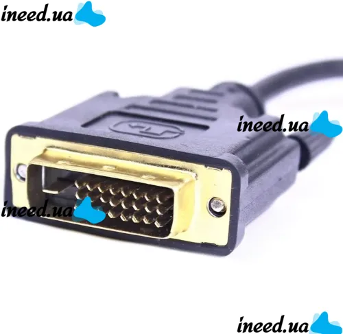 Мониторный адаптер, переходник U-993 DVI-D на VGA, Мультимедийный Конвертер для видеокарты DVI2VGA-01 на кабеле 1080P 0.13m Черный