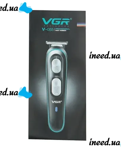 Беспроводная универсальная машинка VGR V-055 для стрижки и бороды 10W, Аккумуляторный окантовочный триммер для ухода за бородой и усами с насадками
