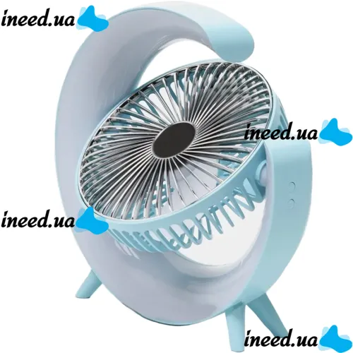 Настольный аккумуляторный вентилятор Colorful Desktop Fan FH-668 со светодиодной RGB подсветкой 5W, Вращающийся беспроводной охладитель воздуха