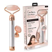 Вибромассажер роллер для лица Flawless Contour массажный ролик с двумя насадками на батарейках, электрический массажер для массажа, ролик-массажер