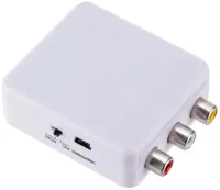 Конвертер переходник VGA на AV RCA тюльпан, Универсальный активный адаптер со звуком и внешним питанием VGA-AV Аудио 3.5 mm Converter Mini 1080P