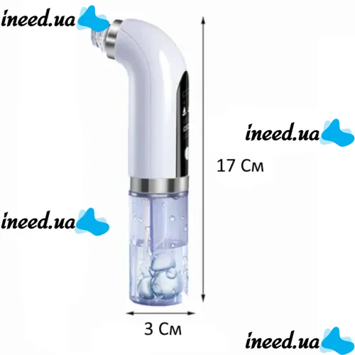 Rechargeable Vacuum Pore Cleaner Face Slimmer for Vacuum Cleaning of Facial Skin , Wireless Device for Hydropilling and Peeling 6 Nozzles White