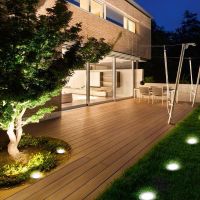 Уличный садовый LED светильник на солнечной батарее Solar Disk Lights, Универсальная подсветка в сад IP65, Грунтовой светодиодный фонарь со штыком