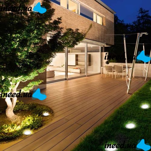 Уличный садовый LED светильник на солнечной батарее Solar Disk Lights, Универсальная подсветка в сад IP65, Грунтовой светодиодный фонарь со штыком