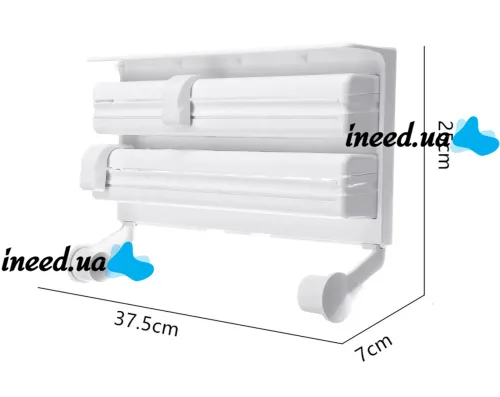 Кухонный тройной держатель Triple Paper Dispenser 3 в 1 для бумажных полотенец пищевой пленки и фольги Диспенсер органайзер Kitchen Roll (MA-53-20)