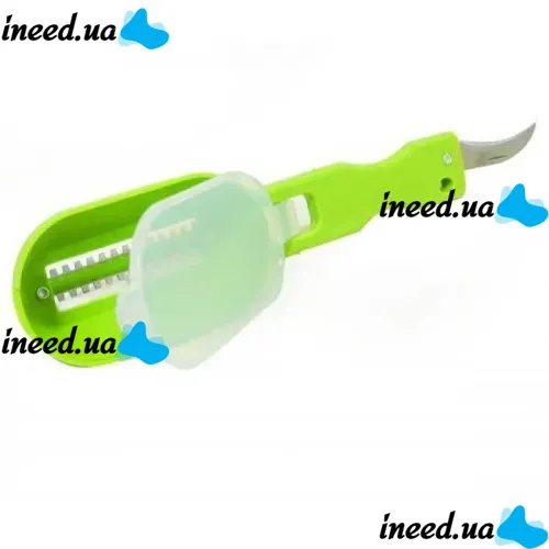 Нож скребок для чистки чешуи рыбы Fish Scales Wiper Cleaning, Ручная рыбочистка с контейнером, Ручной прибор для чистки рыбы с ножем для потрошения