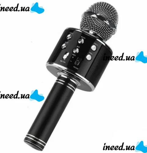 Wireless Karaoke Microphone WSTER WS-858 Bluetooth USB AUX FM with Built-in Speaker 5W, Bluetooth Microphone with Volume Control Q858 for Singing