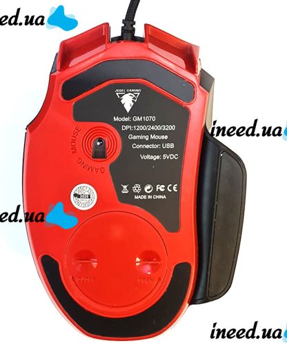 Игровая проводная компьютерная мышка Jedel GM1070 Black с RGB подсветкой для ПК, Геймерская USB мышь для компьютера и ноутбука 96493 Черная