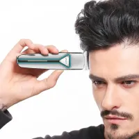Бездротова акумуляторна USB машинка VGR V-008 для стрижки вусів і бороди, портативний акумуляторний тример бритва для чоловіків Сріблястий