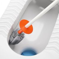 Туалетный ершик Toilet brush AND-7-10 с силиконовой плоской щеткой для чистки унитаза с креплением на стену, Навесной ёршик 40x10,5x9,7 см Белый