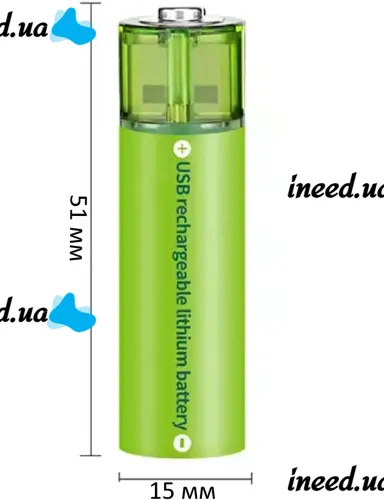 Аккумуляторные перезаряжаемые батарейки USB АА FlyCat 1.5V 1500 mAh 2шт, Пальчиковые аккумуляторы батарейка 1500 мАч зарядка от юсб в кейсе Зеленые