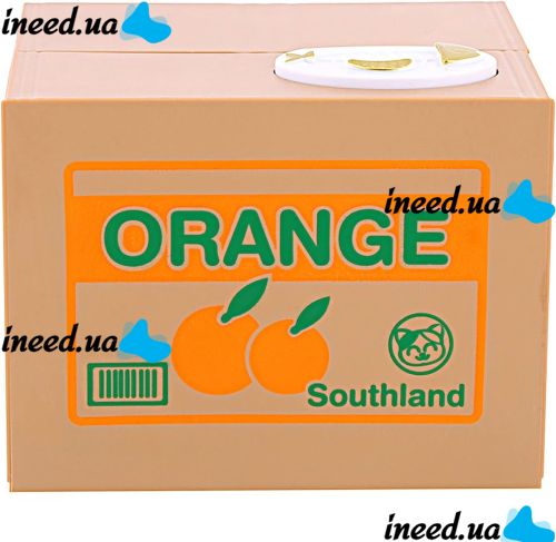 Детская интерактивная копилка Хитрый котик Mischief Saving Box на батарейках Копилка-сейф для денег кот воришка в коробке забирает монетку лапой