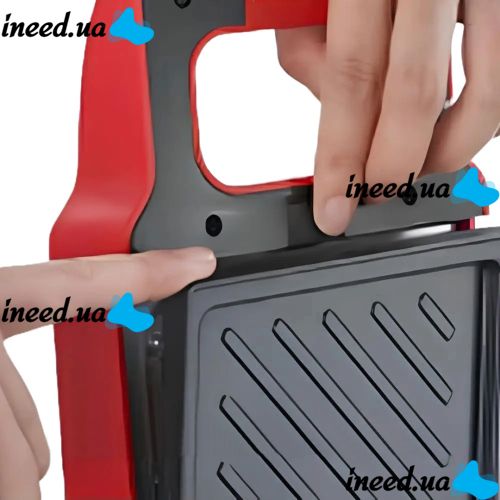 Электрическая сэндвичница вафельница Breakfast Machine BQ ST1008 со сменными панелями 600W, бутербродница для приготовления сендвичей от сети 220V Красная