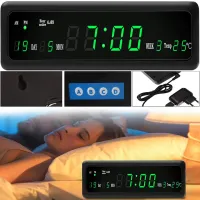 Электронные цифровые настольные LED часы Caixing CX-808 Зеленые от сети 220W светодиодные настенные часы с будильником, датой и термометром