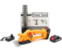 Акумуляторні ножиці кущоріз DeWalt DCM263PB-XJ 24V 5Ah 2 акумулятора для стрижки кущів і трави, Бездротові Електроножиці Деволт з насадками