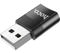Универсальный переходник Hoco UA17 USB to Type-C с функцией зарядки и передачи данных до 480 Мбит/с, Адаптер Хоко юсб на USB-C 3A 60W Черный