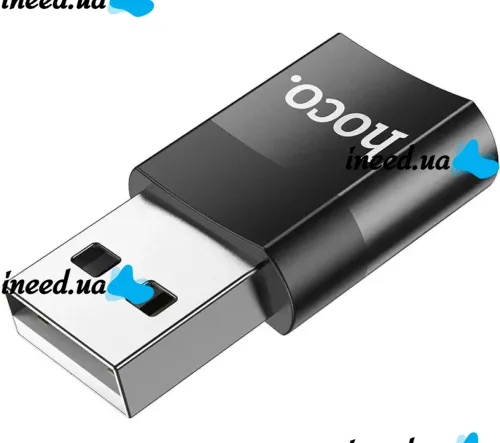 Универсальный переходник Hoco UA17 USB to Type-C с функцией зарядки и передачи данных до 480 Мбит/с, Адаптер Хоко юсб на USB-C 3A 60W Черный
