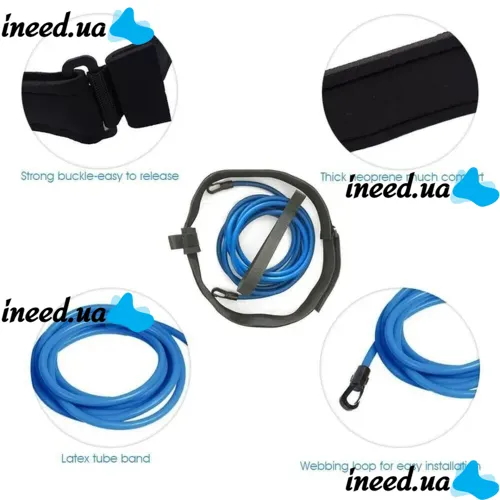 Регулируемый поясной ремень для тренировок плавания Swimming Training Belt в бассейне, Тренировочные резинки для обучения плаванию взрослых и детей