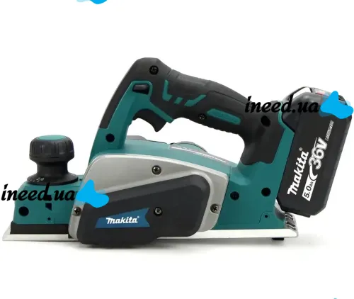 Аккумуляторный рубанок по дереву Makita DKP180 36V 5AH 2 аккумулятора Беспроводной электрорубанок Макита PCP36V 11000 об/мин 36В 5Ач в кейсе Синий
