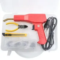 Электрический паяльник степлер Plastic Welding Gun H50 для пластика со скобами разных видов, Пистолет для пайки пластмассы и бамперов от сети 220V