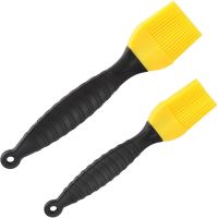 Набор кондитерских силиконовых кистей Better Brush из 3 штук с пластиковой ручкой для смазывания еды, выпечки, кулинарные кисточки для кухни Желтые