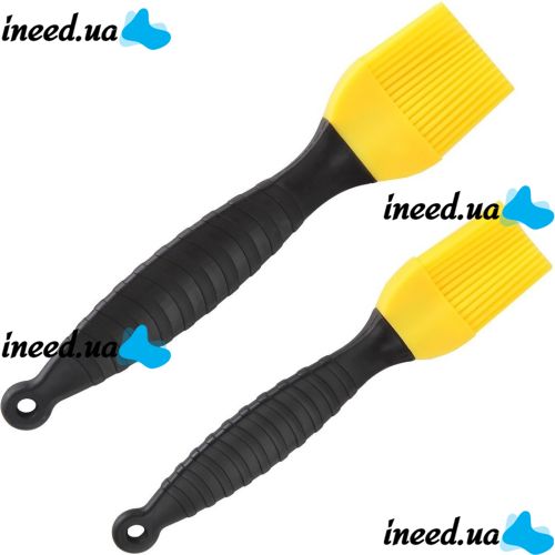 Набор кондитерских силиконовых кистей Better Brush из 3 штук с пластиковой ручкой для смазывания еды, выпечки, кулинарные кисточки для кухни Желтые