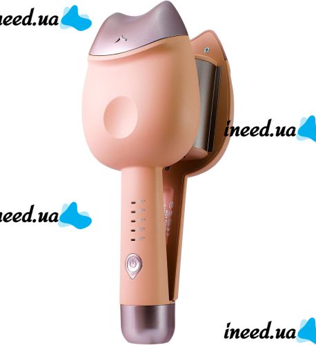 Ceramic Curling Iron 32 mm Egg Roll Stick XL-290 45W, Ceramic Curling Iron with Double Cylinder for Curls Pink