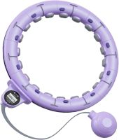 Массажный обруч хула хуп с утяжелителем Count hula hoops AND868 45см для похудения живота боков, Кольцо с регулируемой длиной и подсчетом Фиолетовый