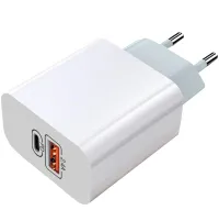 Сетевое зарядное устройство адаптер Adopter with Wire PDA USB TYPE-C на 2 порта 12W, Блок питания зарядка Fast Charge 2.4A для телефона 12Вт Белый