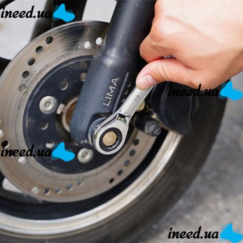 Комплект гаечных комбинированных ключей с трещоткой INGCO HKSPA1088-I 8mm-19mm 8 шт, Набор двухсторонних инструментов рожково-накладных 8 предметов