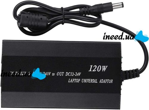 Универсальное автомобильное зарядное устройство laptop UKC 901 120W 12-24V для ноутбука с переходниками адаптер зарядка от сети 220V и прикуривателя