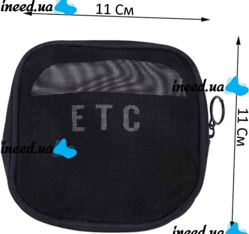 Сетчатая дорожная мини косметичка чехол ETC XL-1013 для хранения косметики и мелочей, женская сумка органайзер Travel Cosmetic Pouch на молнии