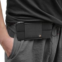 Поясная сумка бананка Mini Belt Bag ISKYBOB 7452 для документов и телефона без застежки, сумочка органайзер на пояс и ремень мужчин и женщин Черная