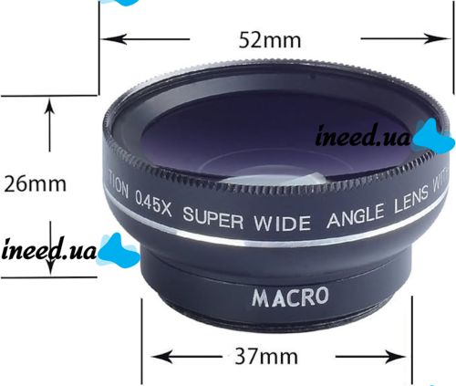 Профессиональная широкоугольная макро линза Apexel APL-045WM для фото и видео 0.45x-12.5x, Набор объективов CGJ1 2в1 для макросъемки на телефон HA-55