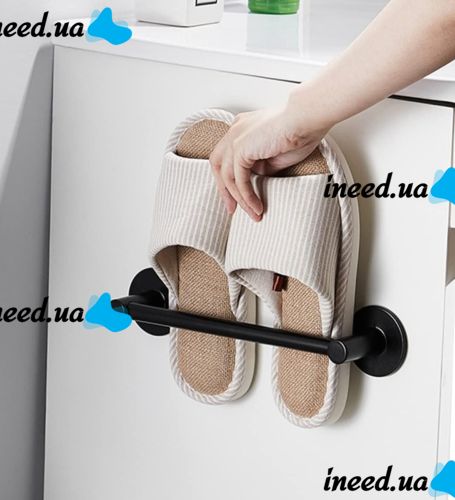 Настенная одинарная вешалка держатель Towel Rack AND-78-10 для хранения и сушки полотенец и тапочек 38 см Полотенцедержатель органайзер на стену