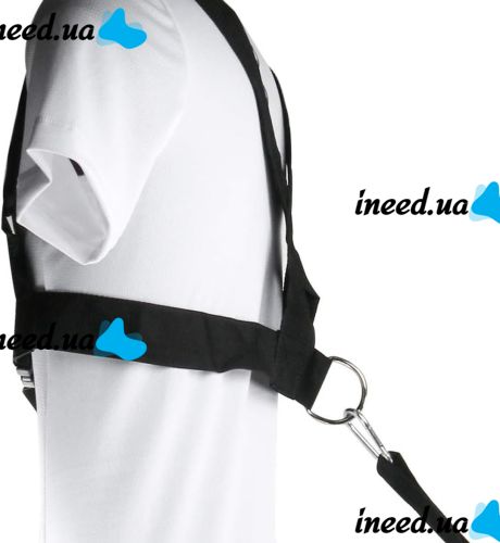 Спортивные ремни для силовых тренировок на тело Fitness Sled Harness жилет упряжка для ускорения с кольцами Фитнес ремень для занятия спортом Черный